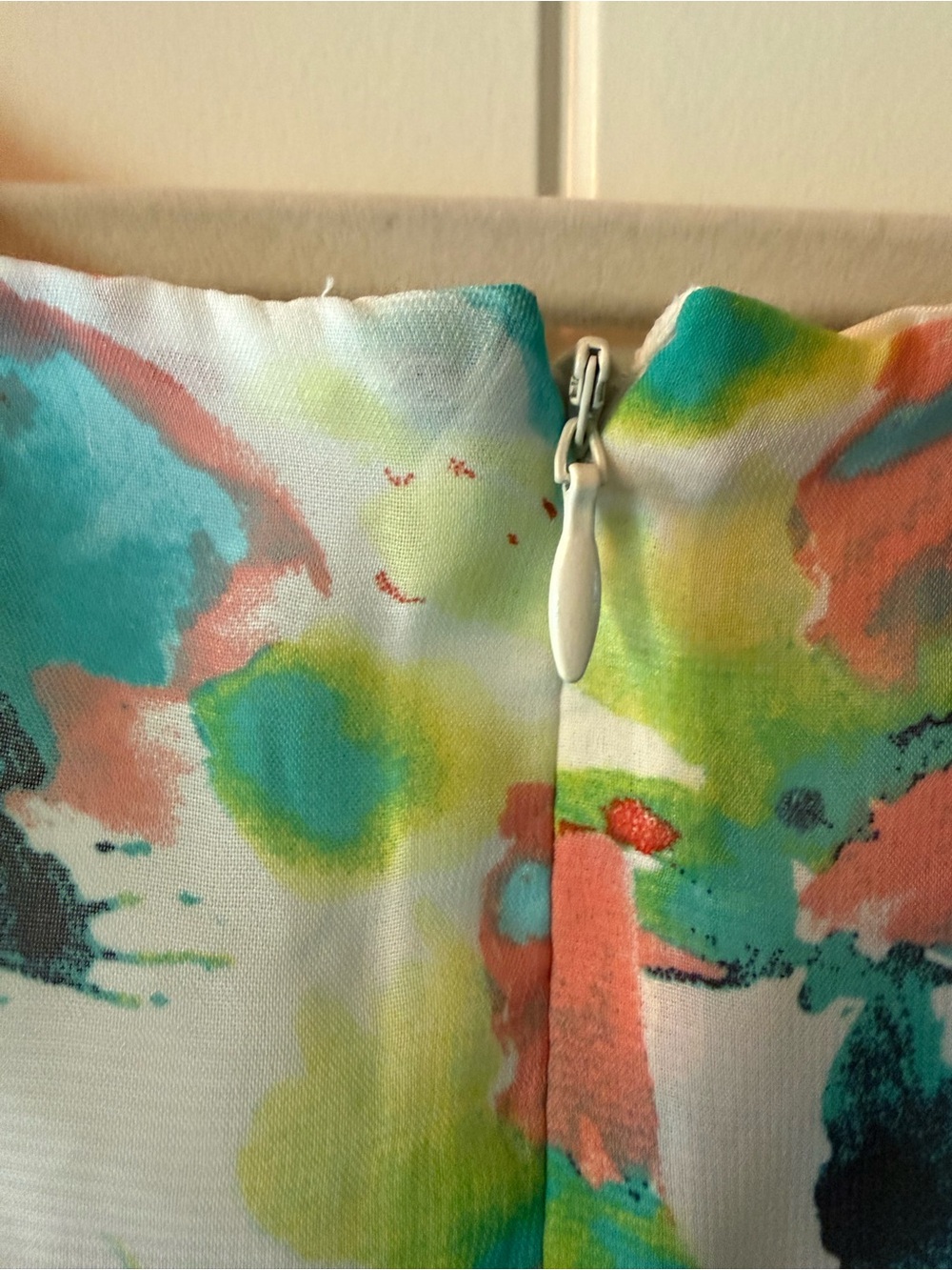 Floral Watercolor A-Line Sundress in Teal & Coral - Picture 5 of 11